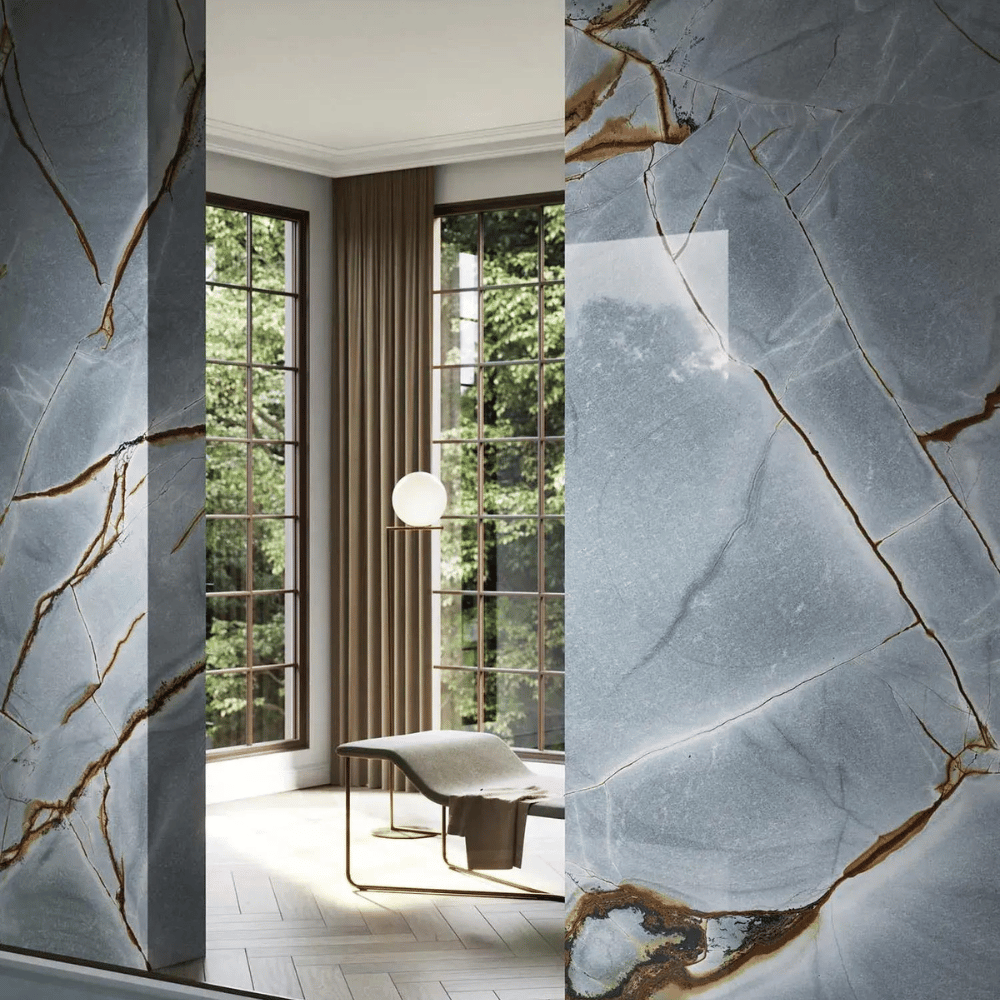 Crédence salle de bain "Blue Roma"