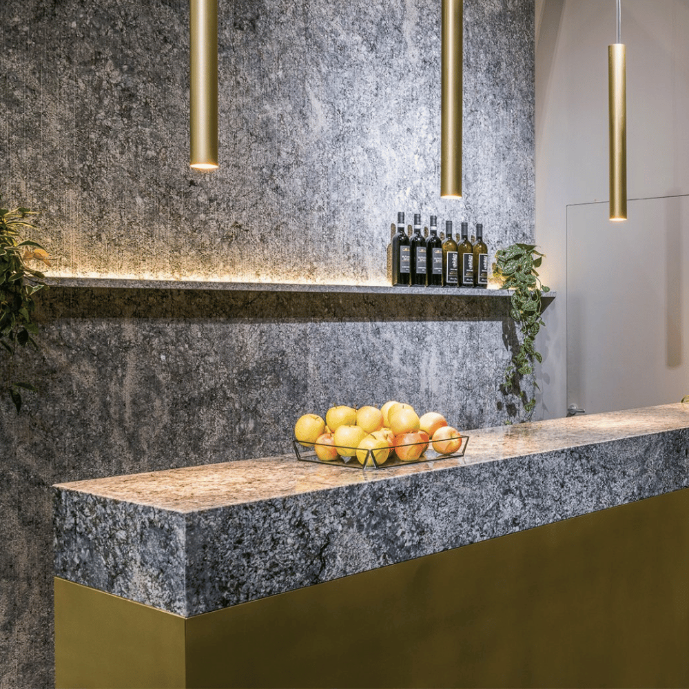 plan de travail en granit gris azul aran