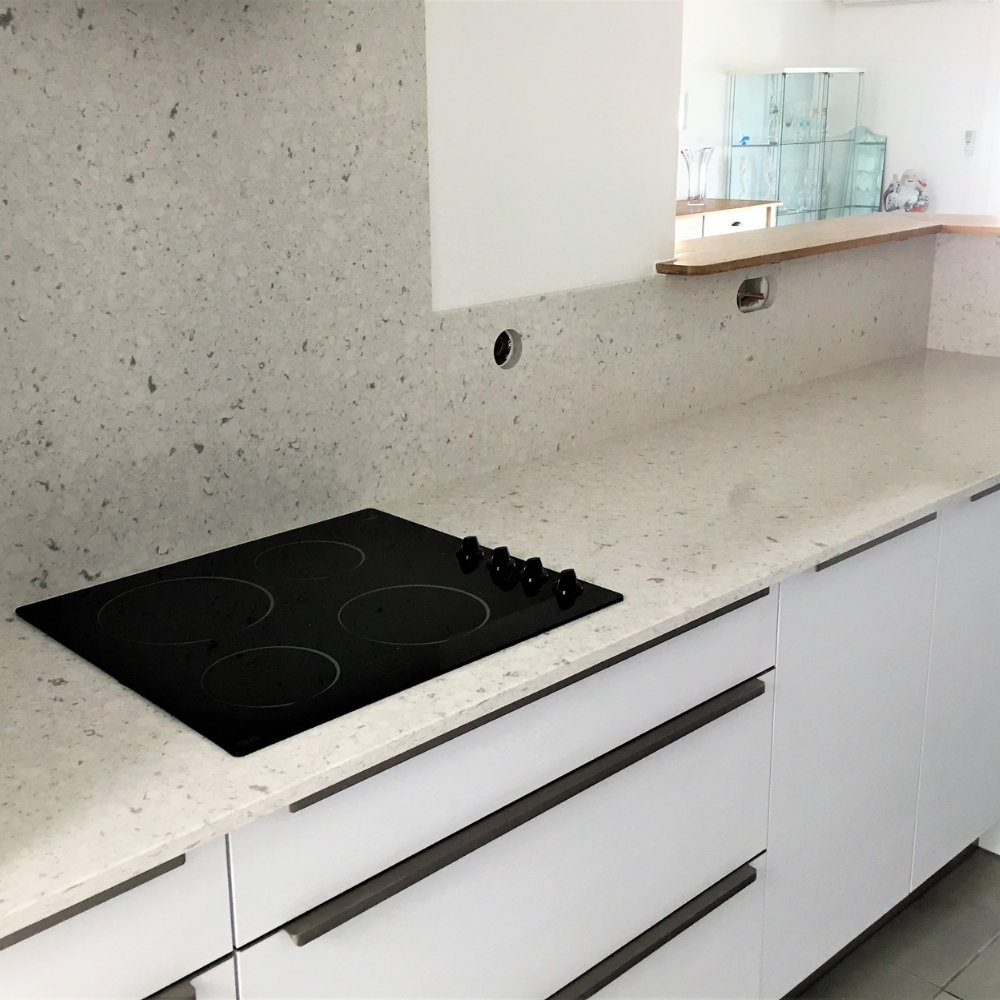 Plan de travail granit "bianco victoria"