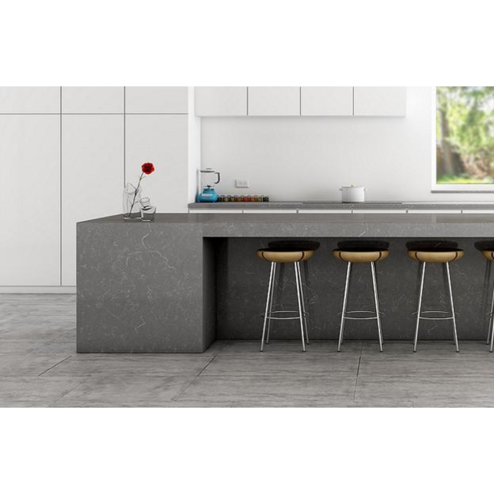plan de travail quartz gris