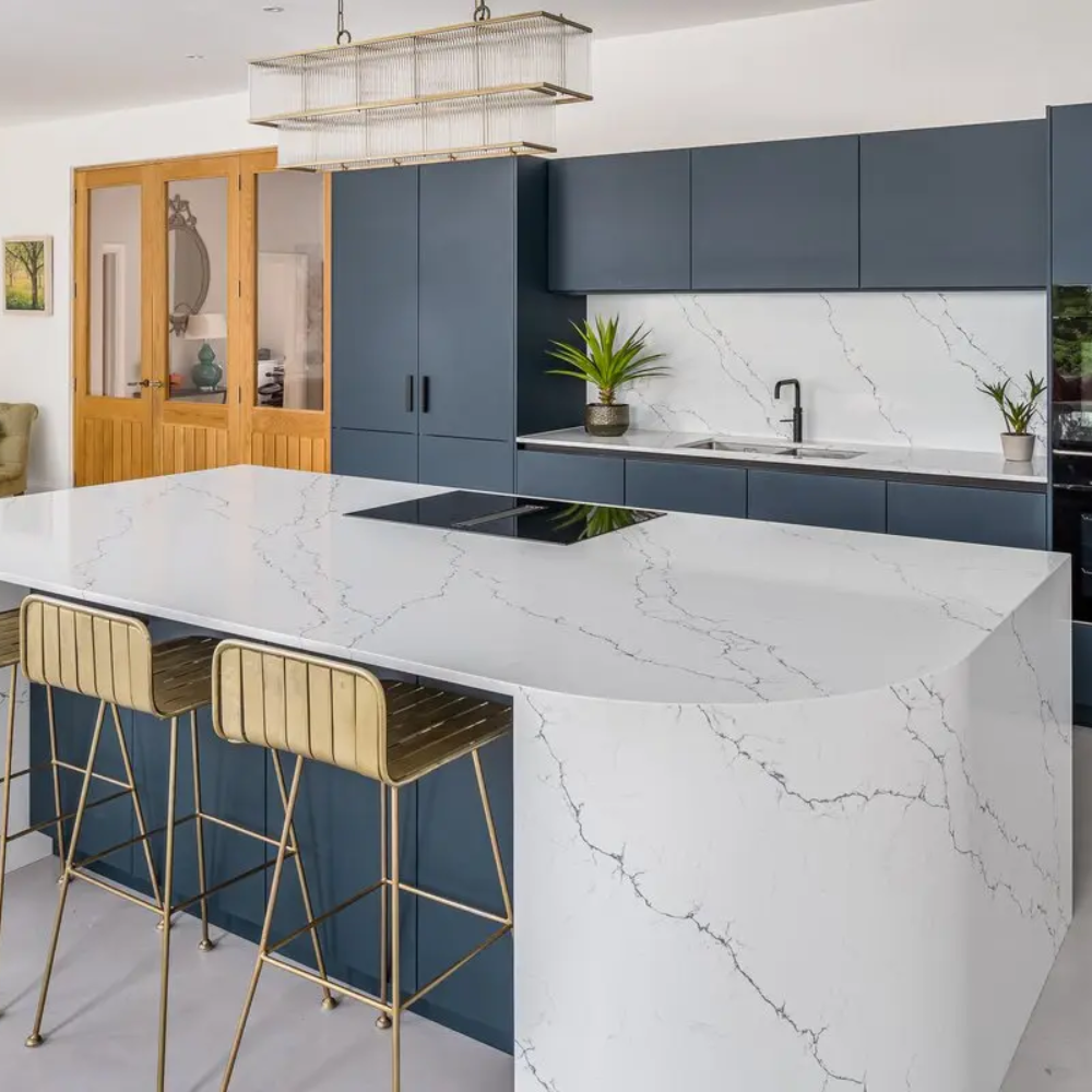 plan de travail en quartz blanc