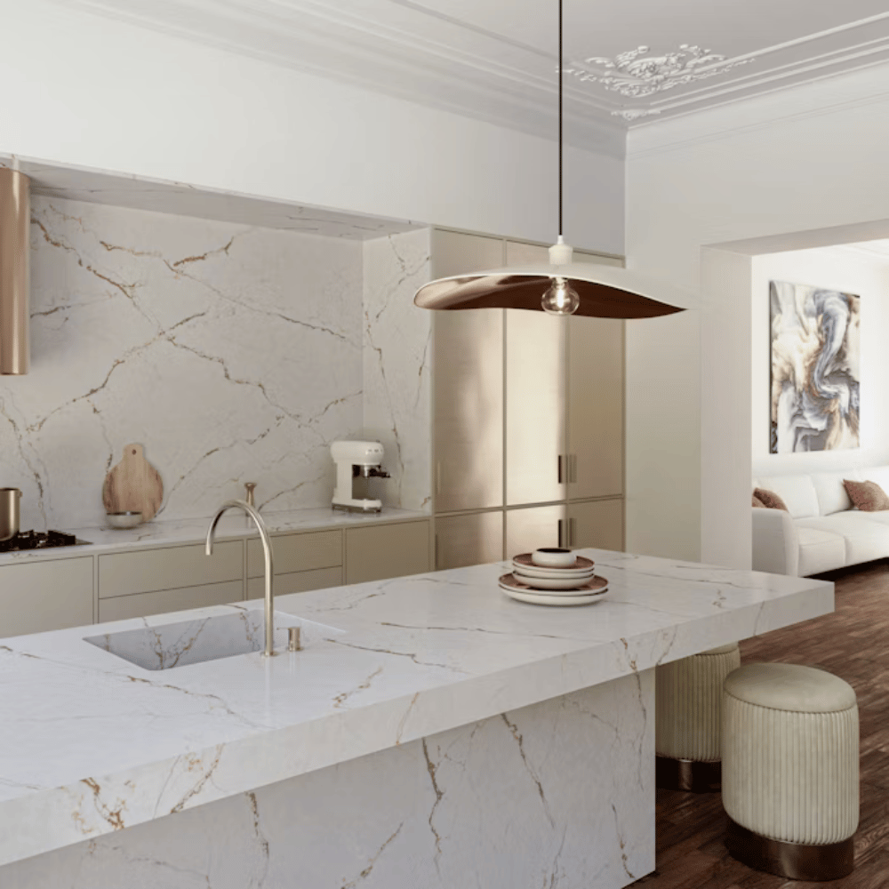 Plan de travail quartz blanc