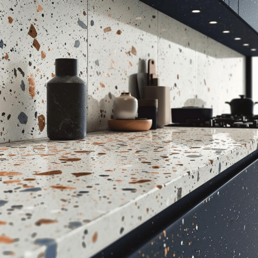 Plan de travail terrazzo cuisine moderne