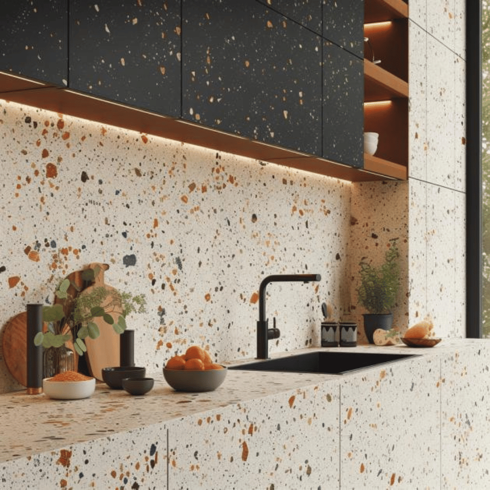 Plan de travail terrazzo cuisine moderne