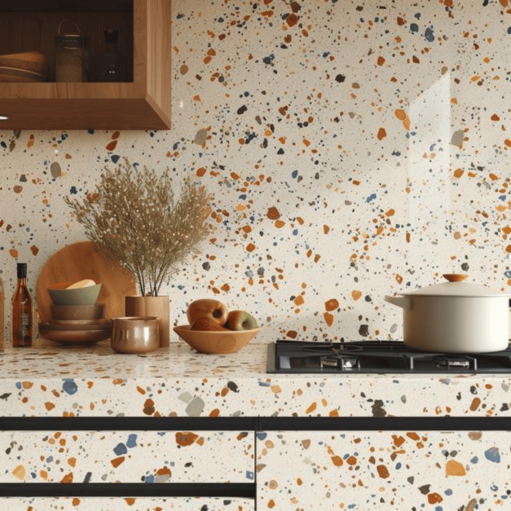 Plan de travail terrazzo cuisine moderne