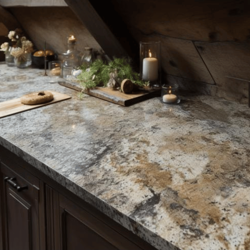 plan de travail cuisine sur mesure "COLONIAL GOLD"