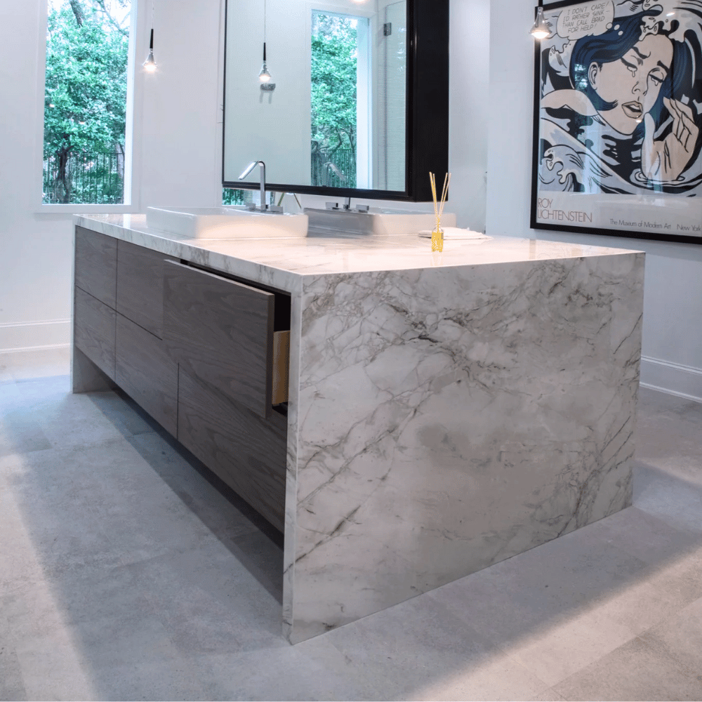 ilot central cuisine en dekton bergen