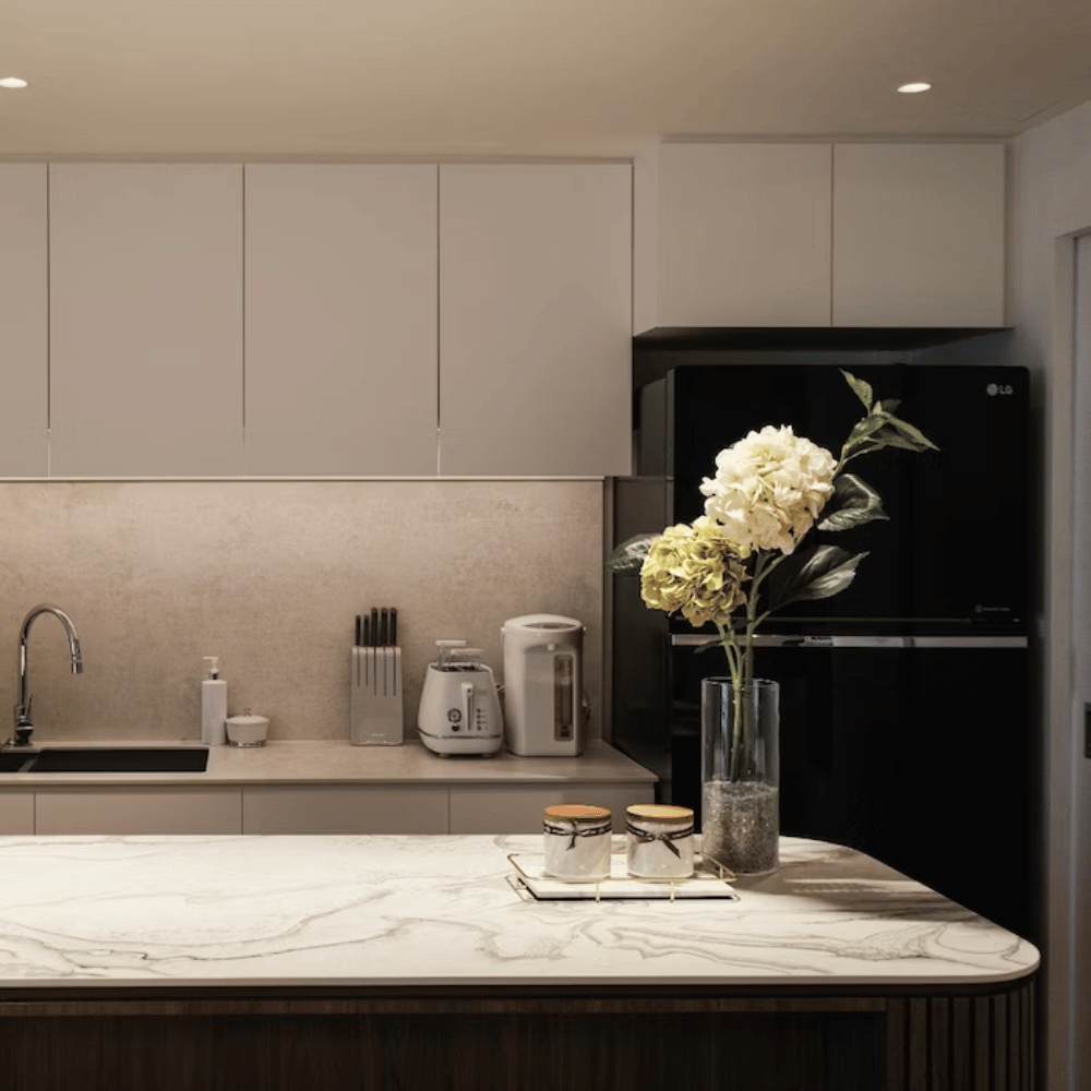 plan de travail sur mesure dekton liquid sky