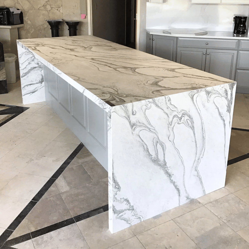 plan de travail sur mesure dekton liquid sky 22