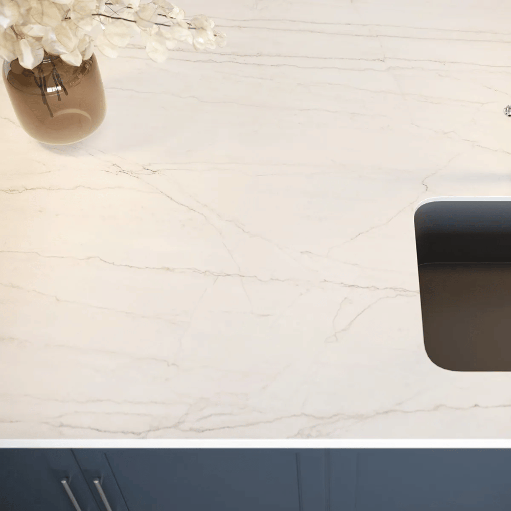 plan de travail effet marbre en dekton