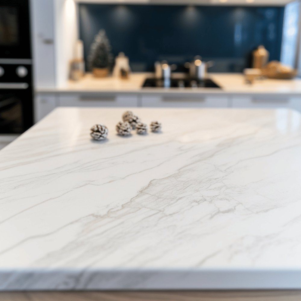 plan de travail effet marbre en dekton