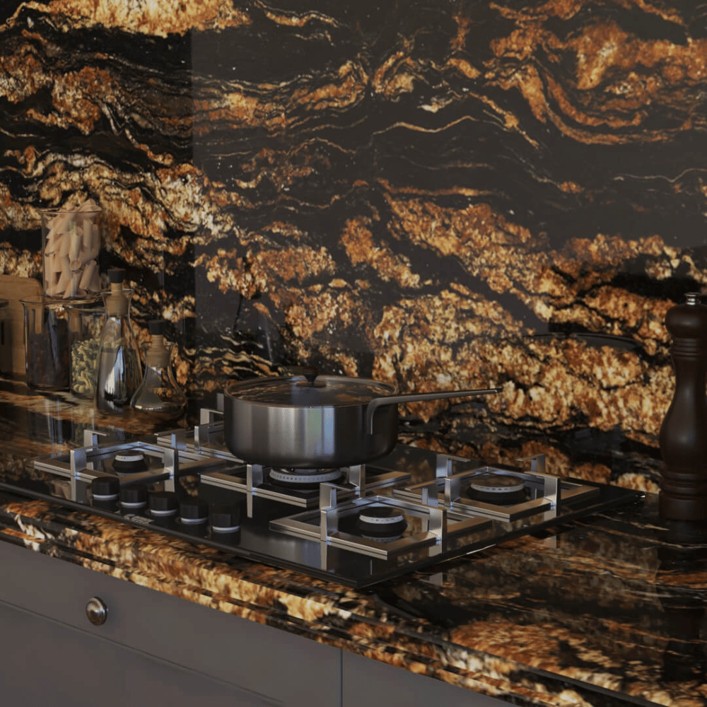 Plan de travail granit noir "BLACK FUSION"