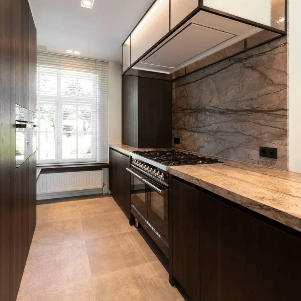 Plan de travail marbre beige "SILVER RIVER"