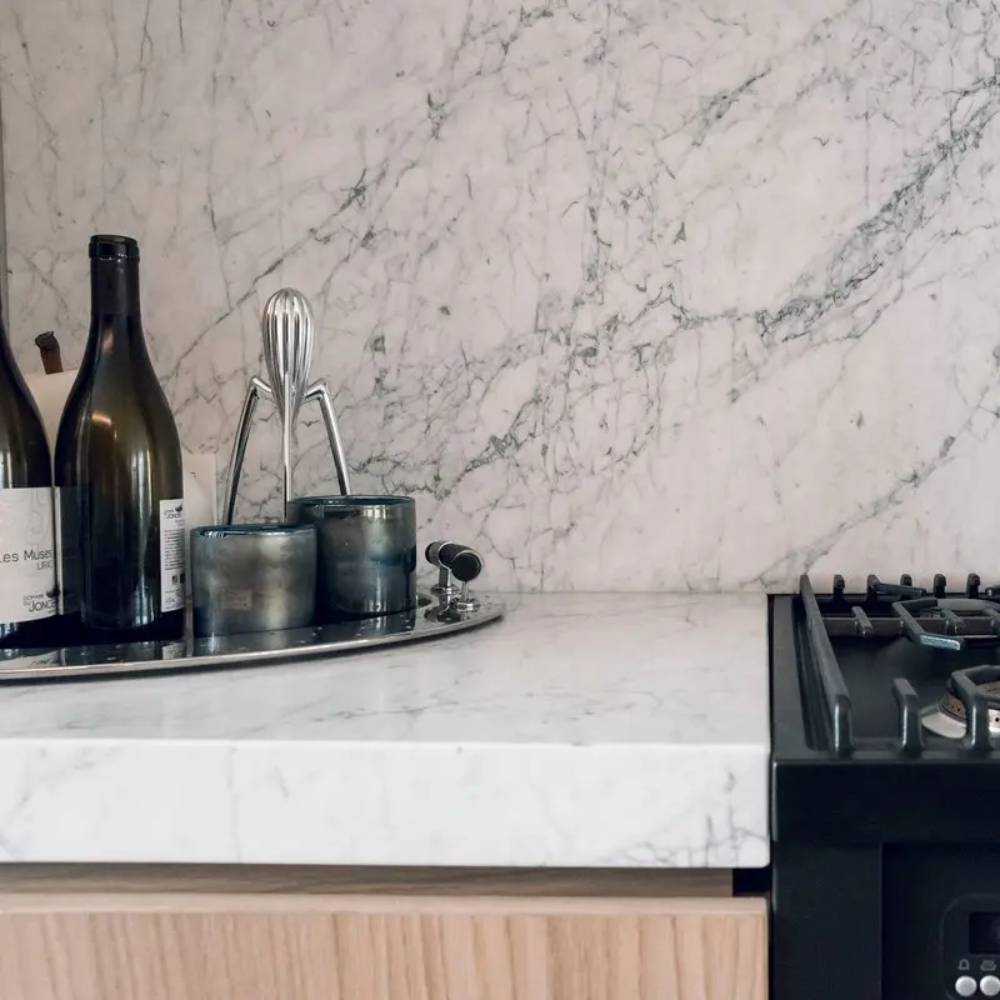 Plan de travail marbre Blanc "BIANCO CARRARA C EXTRA"