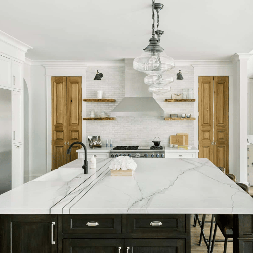 Plan de travail marbre blanc "CALACATTA LINCOLN"