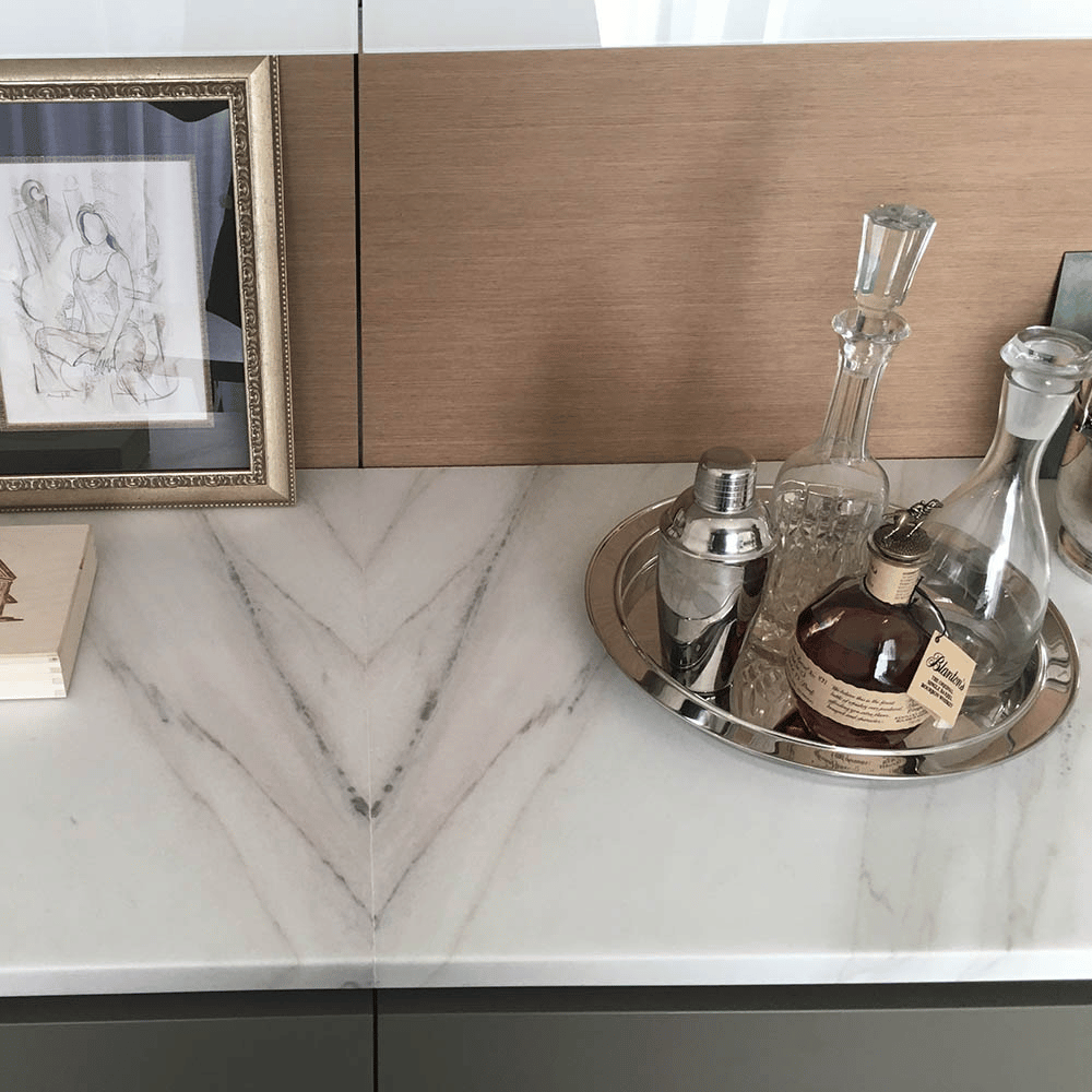 Plan de travail marbre blanc "CALACATTA LINCOLN"