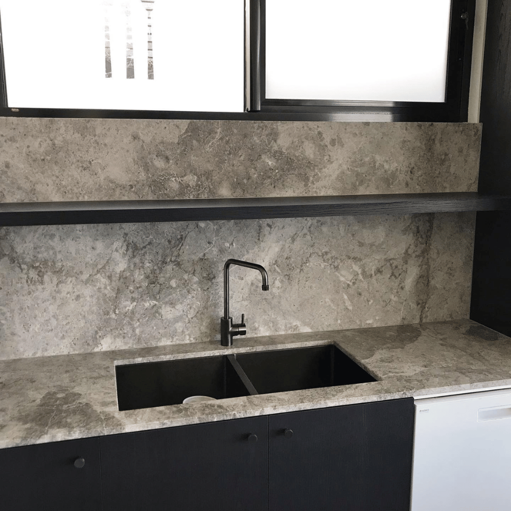 Plan de travail marbre gris "TUNDRA"