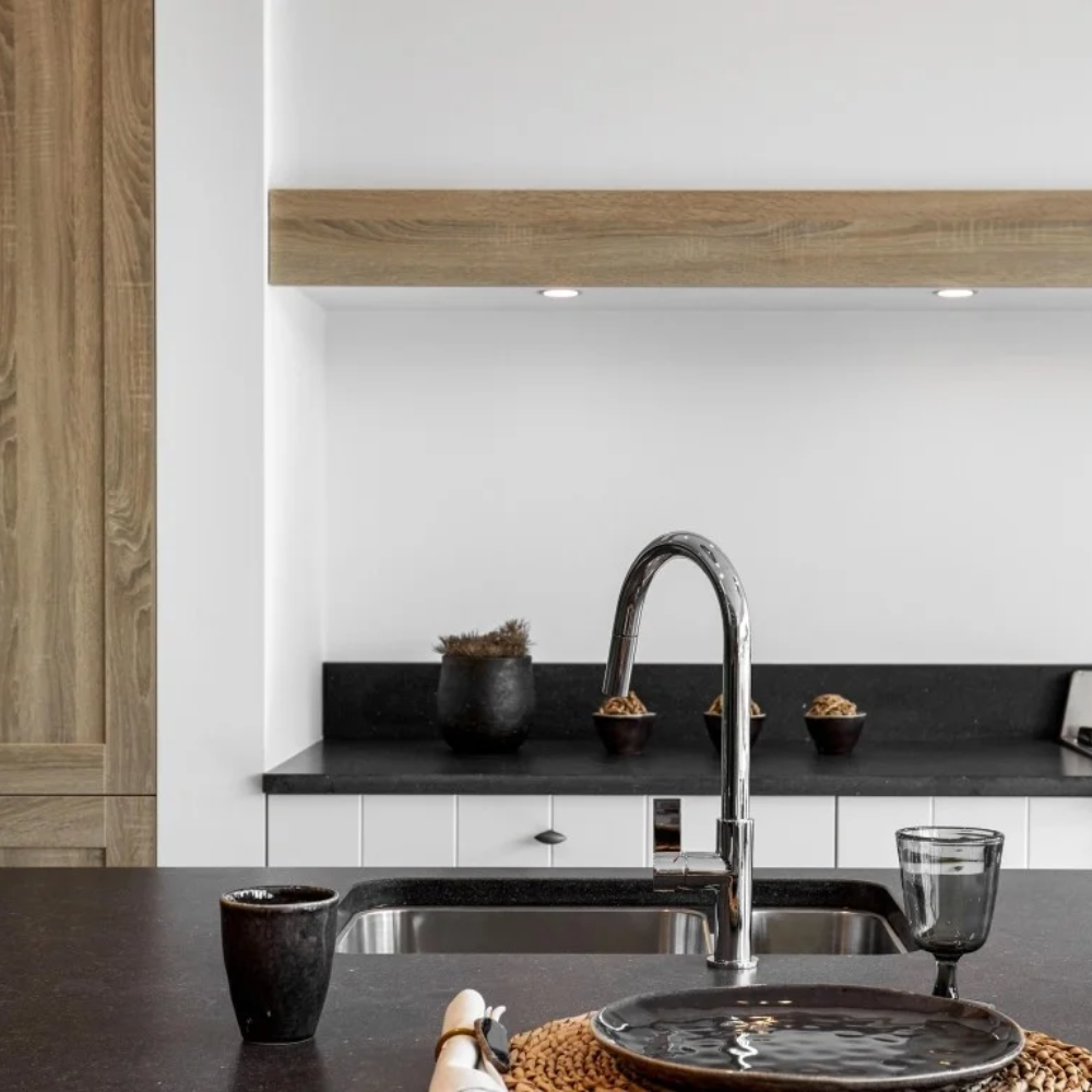 plan de travail en quartz noir