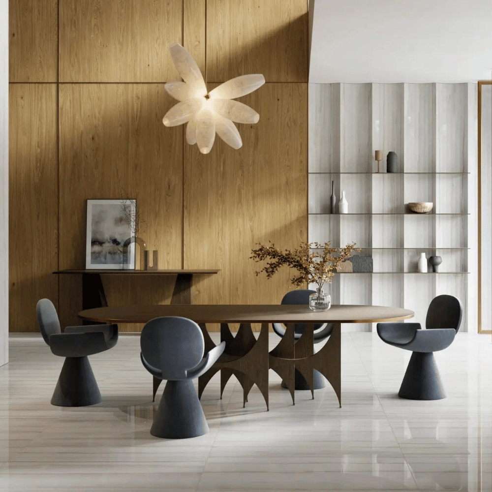 revetement mural en céramique effet bois salon moderne