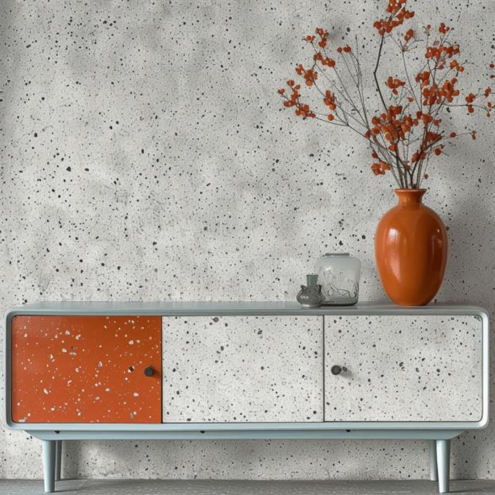 meuble et crédence terrazzo gris
