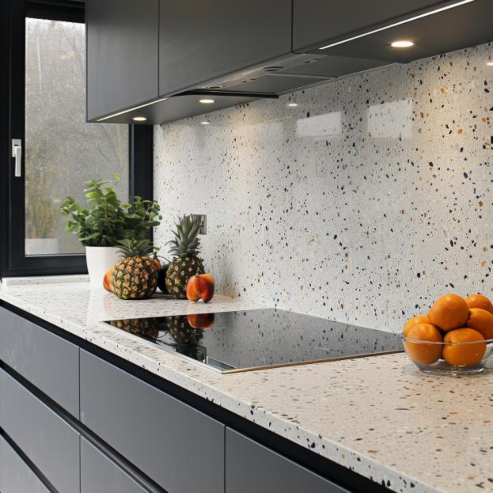 cuisine moderne terrazzo blanc et noir