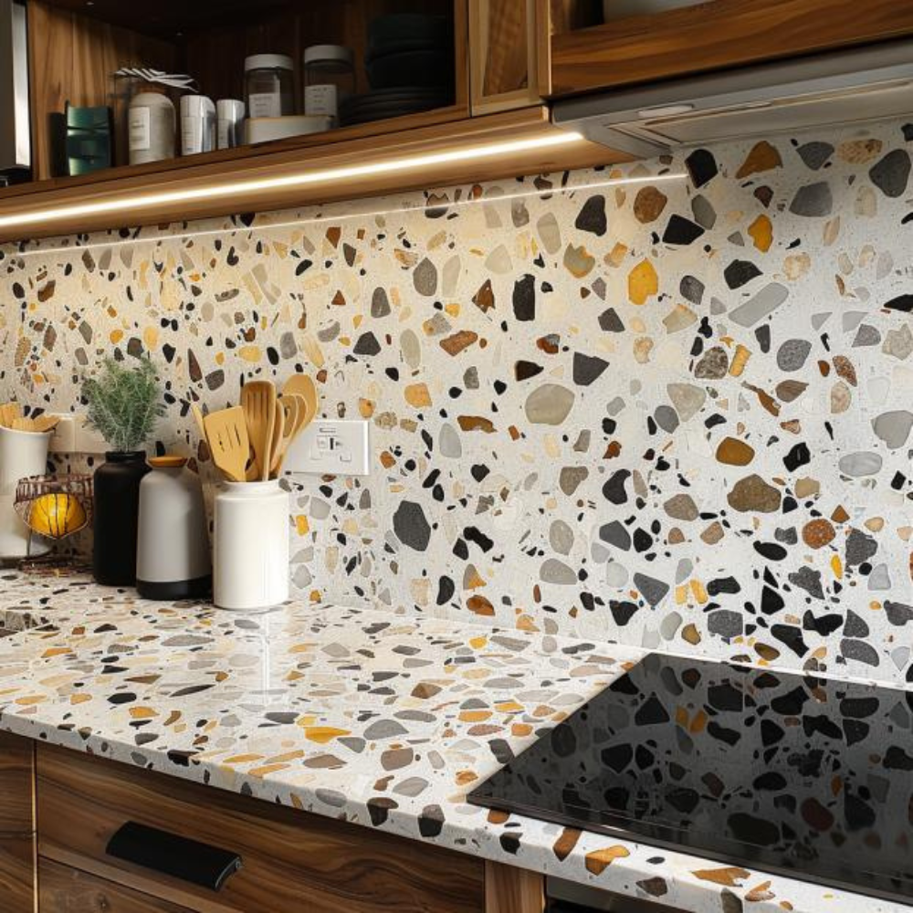 Plan de travail terrazzo gris