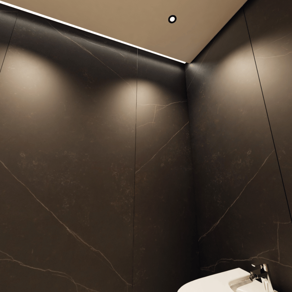 Revetement mural noir pour salle de bain